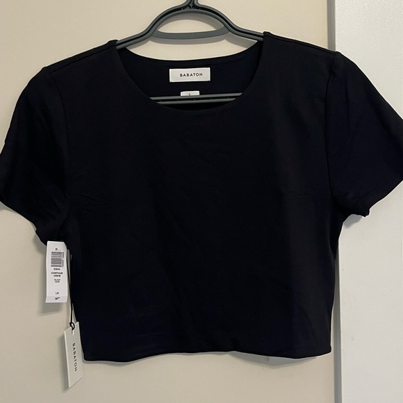 NWT Babaton Contour Crop Tee in Black - Picture 1 of 3